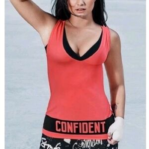 NWT Fabletics × Demi Lovato Camille "Confident" Pink Yoga Tank Top Cardio LG